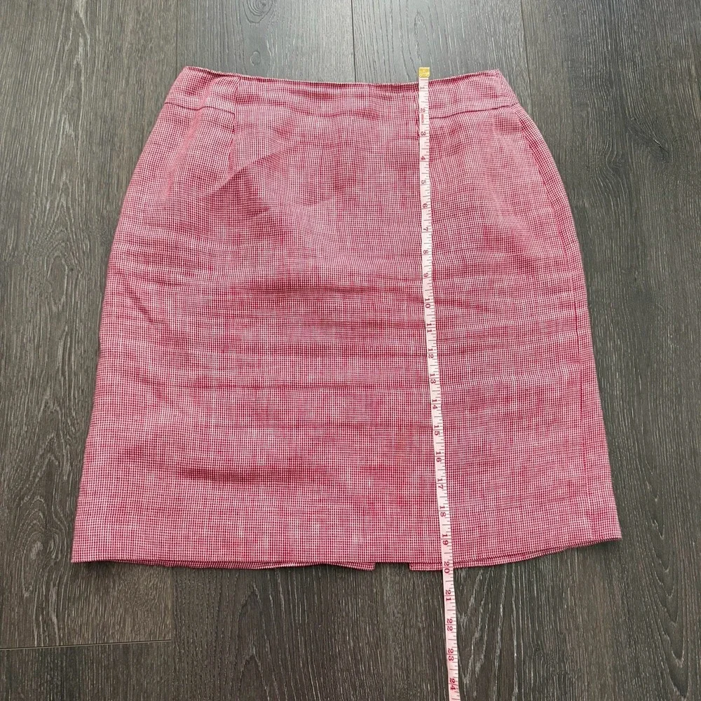 Vitg Talbots Lined Plaid Irish Linen Skirt Sz 4P Academia Preppy Quiet Luxury - Picture 4 of 6